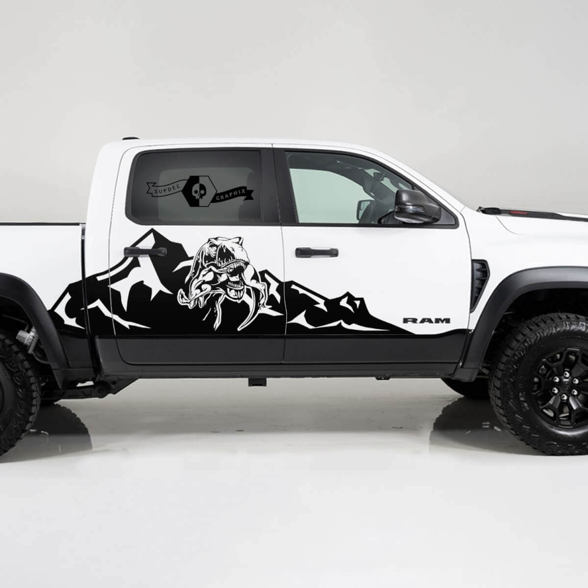 Kit Adesivi Laterali in Vinile Grandi Montagne TRX per RAM 1500 2021+