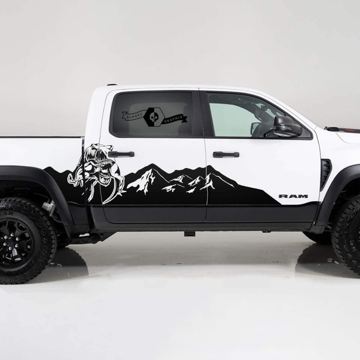 Kit di Adesivi Laterali in Vinile TRX Mountains Range per Dodge Ram Rebel TRX 1500 2021+