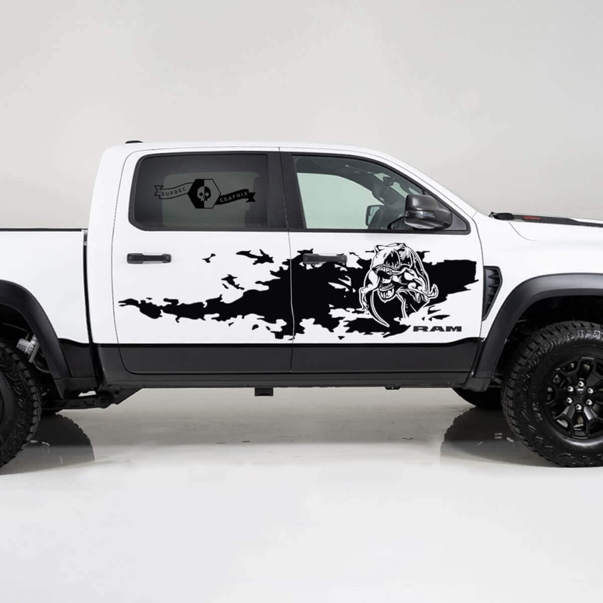 Kit Adesivi Laterali in Vinile Stile Spruzzi di Fango TRX per Dodge Ram1500 2021+