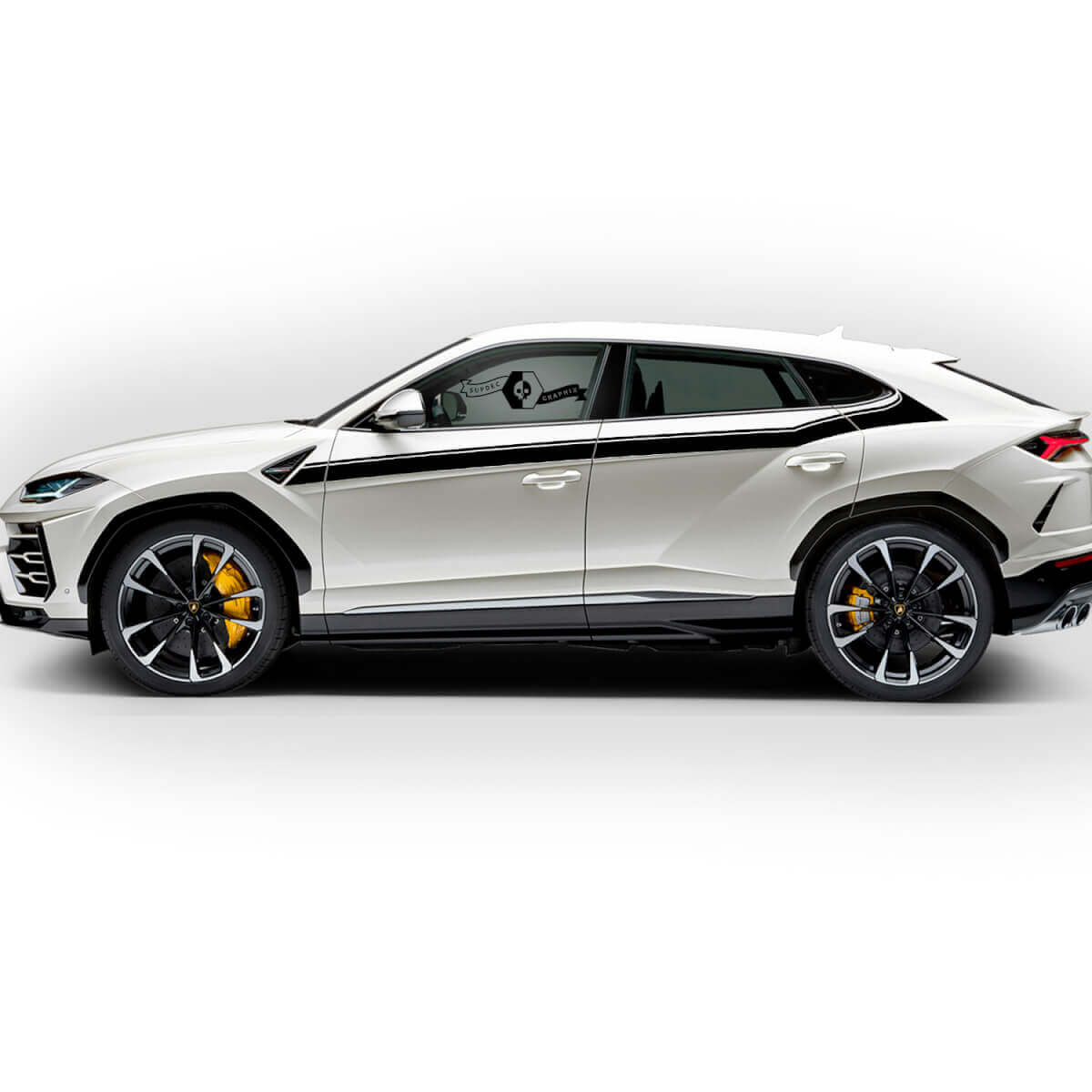 Coppia Lamborghini Urus 2021 2022 2023 Side Doors Up Flag Stripe Vinyl Decal Sticker Graphics
