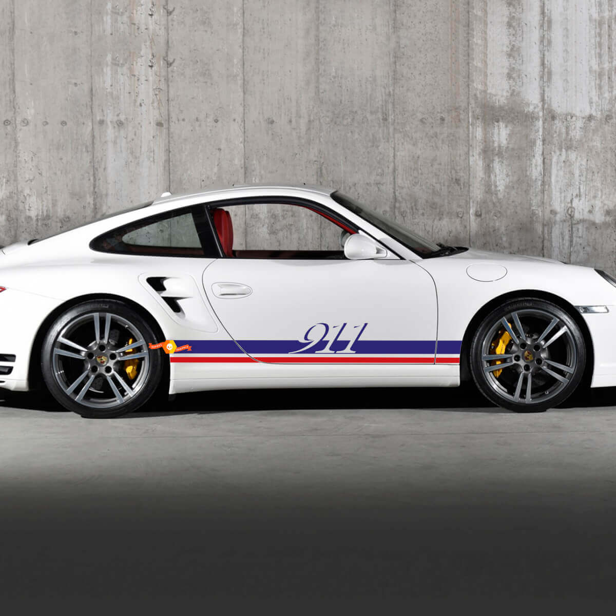 Coppia Porsche 911 Decal Decal Pannello di bilanciere Porte Porte Adesivo Decal 2 colori
