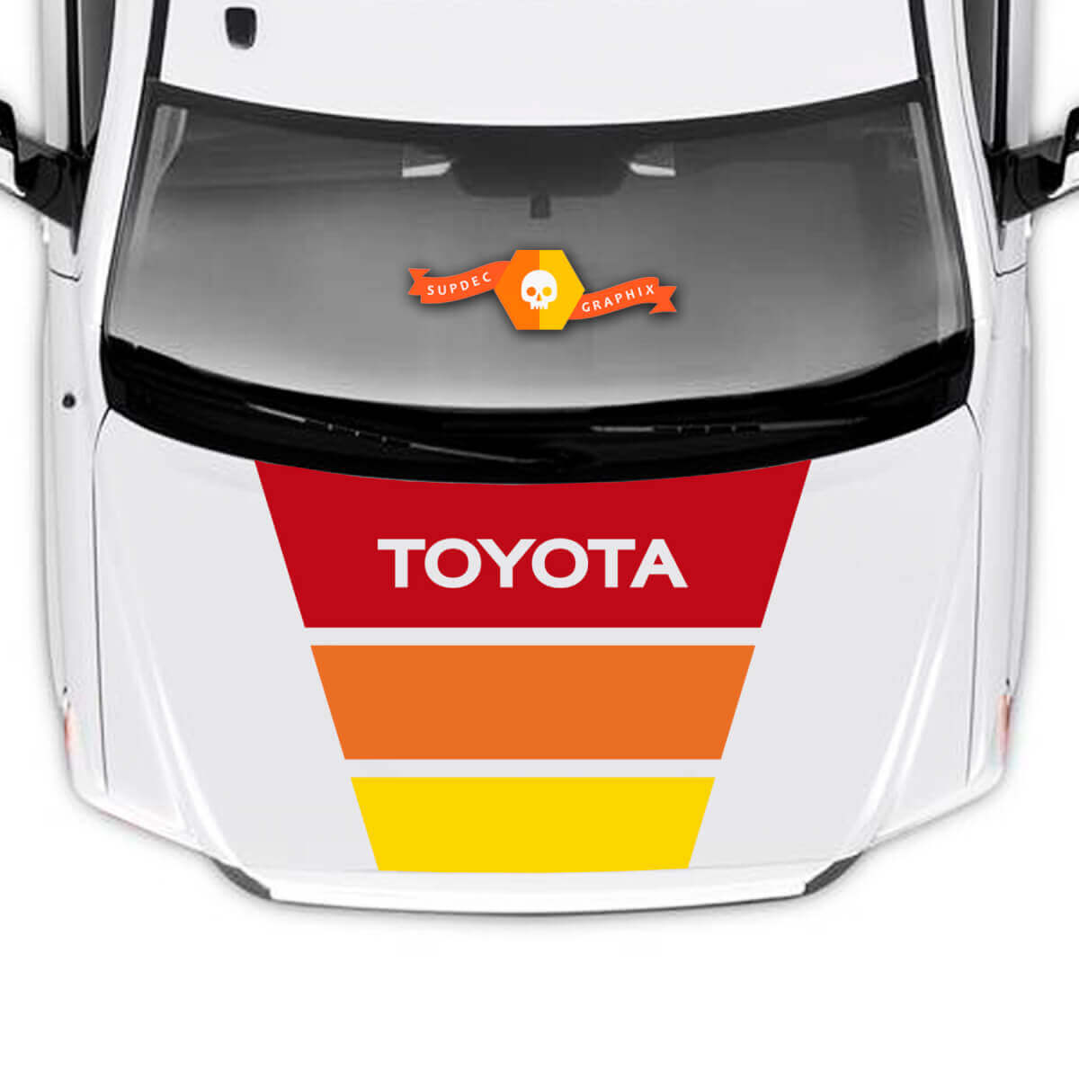 Adesivo in Vinile a Strisce Cappuccio Retro Tricolore per Toyota Tundra 2014-2027