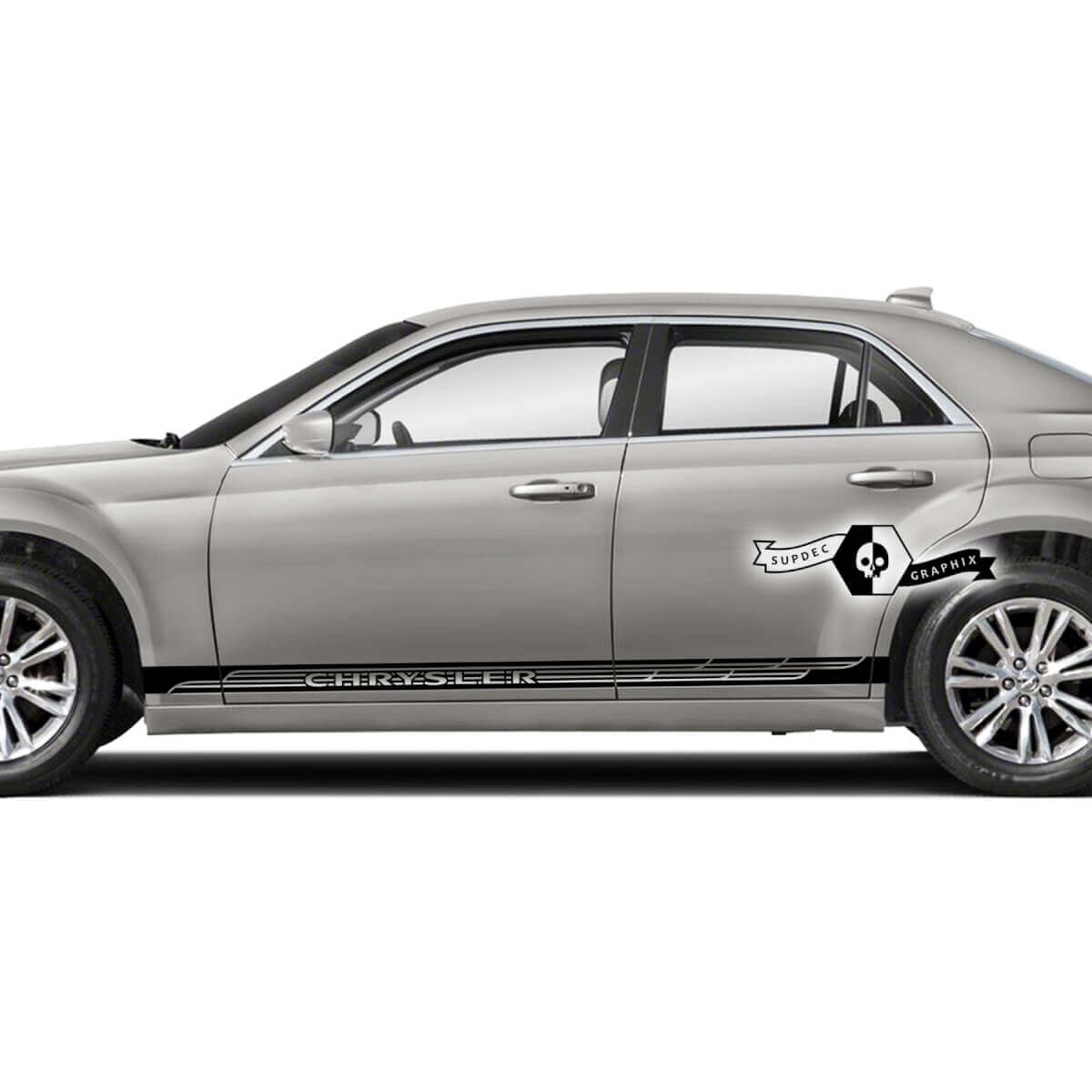 2 adesivi per decalcomanie in vinile per auto con pannello oscillante laterale Chrysler 300
