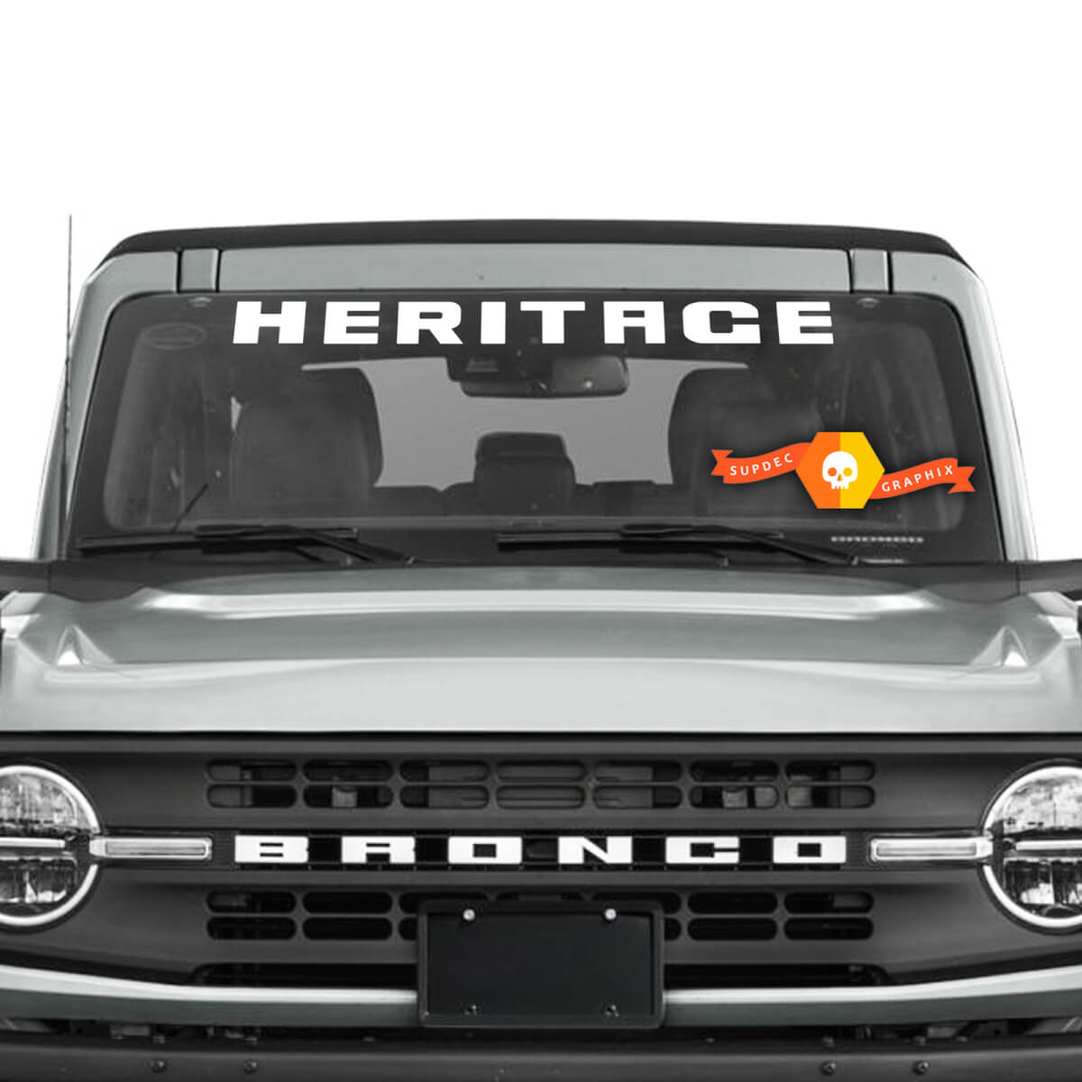 Bronco Heritage Logo Vinile Adesivo Decalcomania Banner per parabrezza
