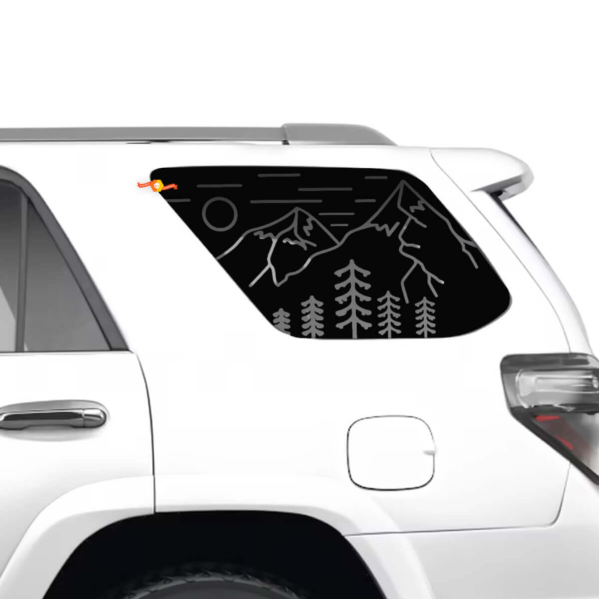 Adesivo in vinile per finestrino laterale con paesaggio montano e foresta per Toyota 4Runner