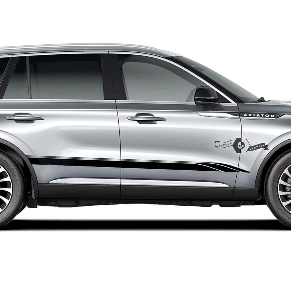Kit Adesivi in Vinile Strisce Laterali Stile Racing per Lincoln Aviator 2023