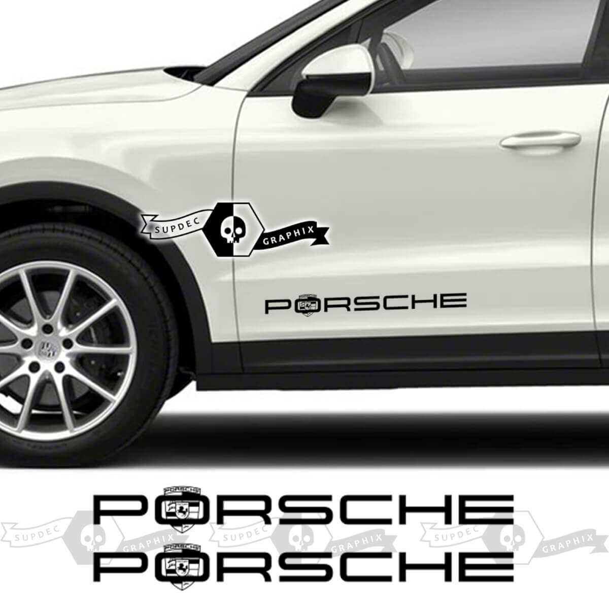 2 adesivi per decalcomanie per porte con logo Porsche Cayenne Porsche 2023
