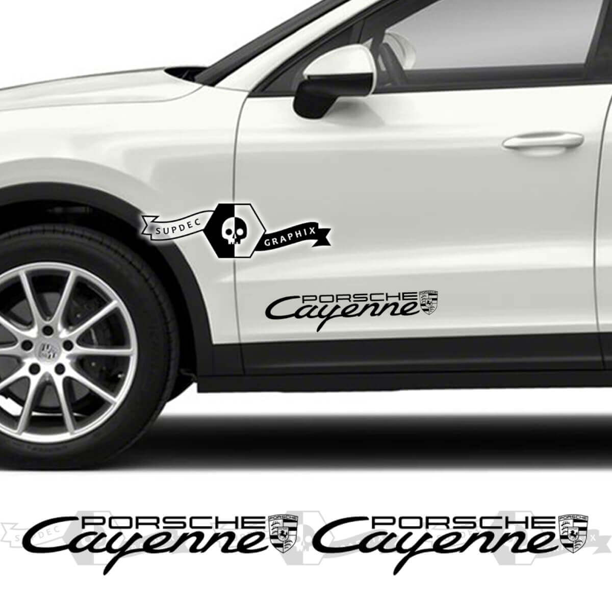 2 adesivi per decalcomanie per porta con logo Porsche Cayenne Porsche 2023
