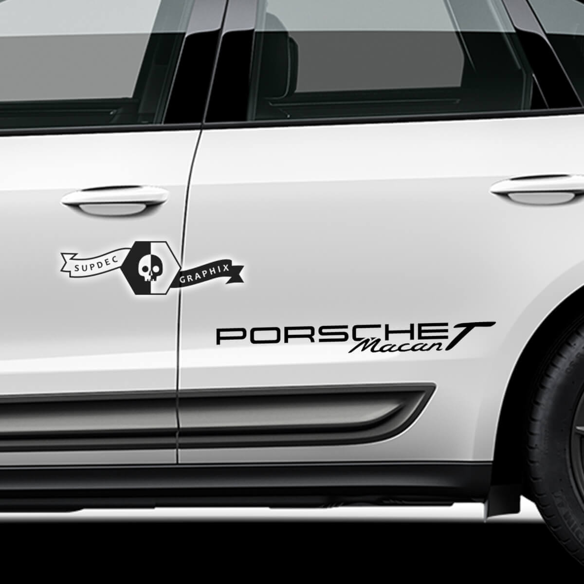 2 adesivi per decalcomanie per porte con logo Porsche Macan Porsche 2023
