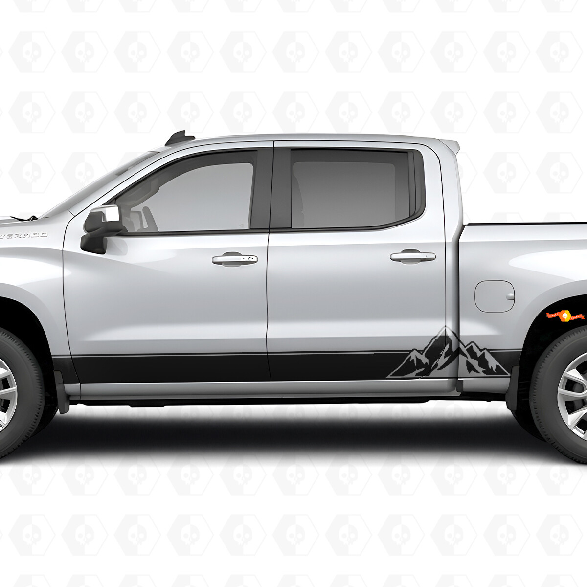 Strisce in vinile stratificate per porte e pannelli sottoporta Layered Peaks per Chevrolet Silverado 1500 T1XX 2019-2026