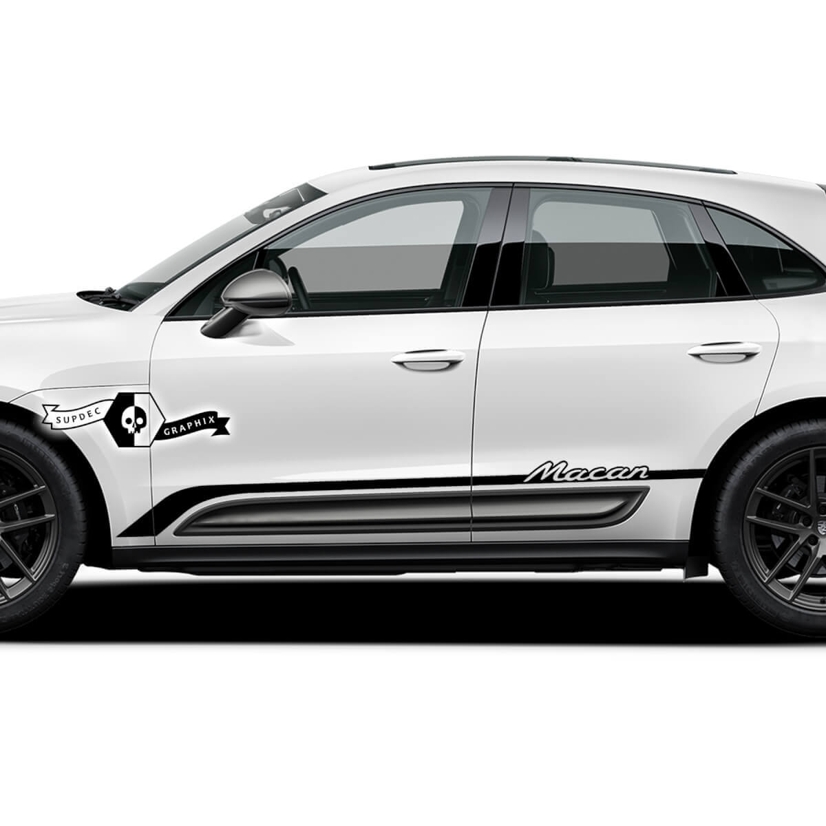 2 adesivi per decalcomanie per porte Porsche 2023 Porsche Macan T Side Line Stripes
