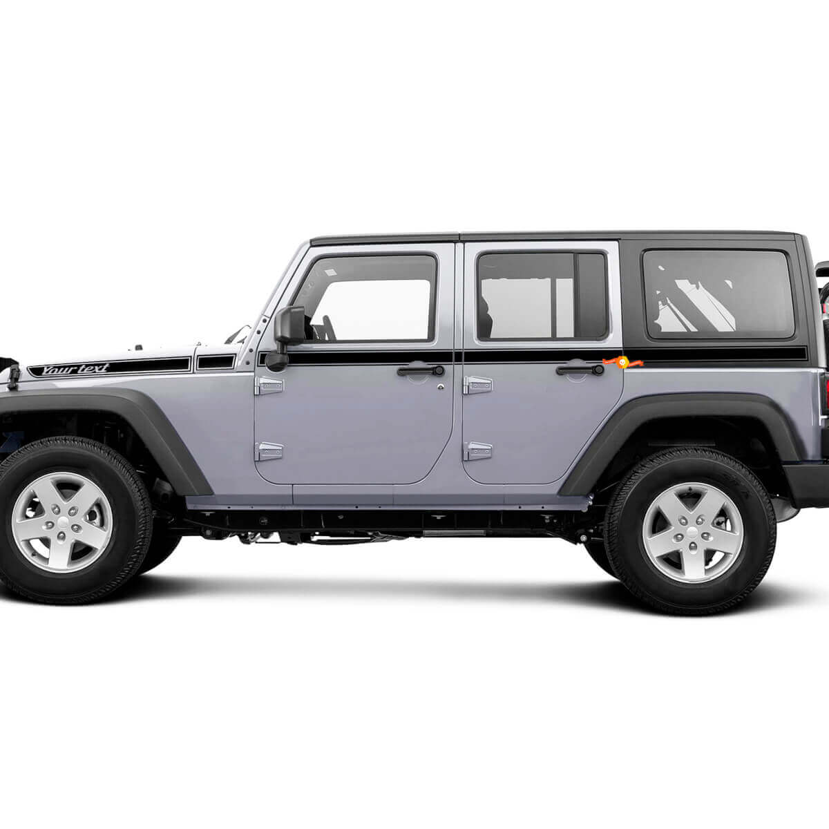 Coppia Jeep Wrangler Retro su tutta la lunghezza dell'auto Decal Sticker Side Door Graphics Wrangler JK 2 o 4 porte
