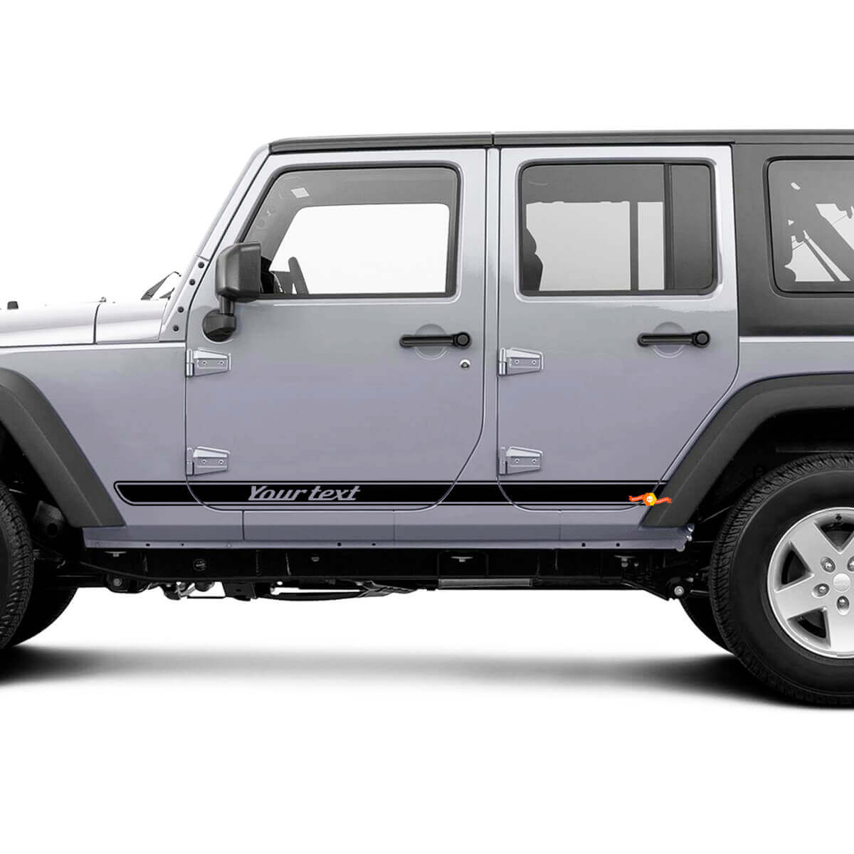 Coppia Jeep Wrangler Retro All Over The Car Lunghezza Decal Sticker Porte laterali giù Grafica Wrangler JK 2 o 4 porte
