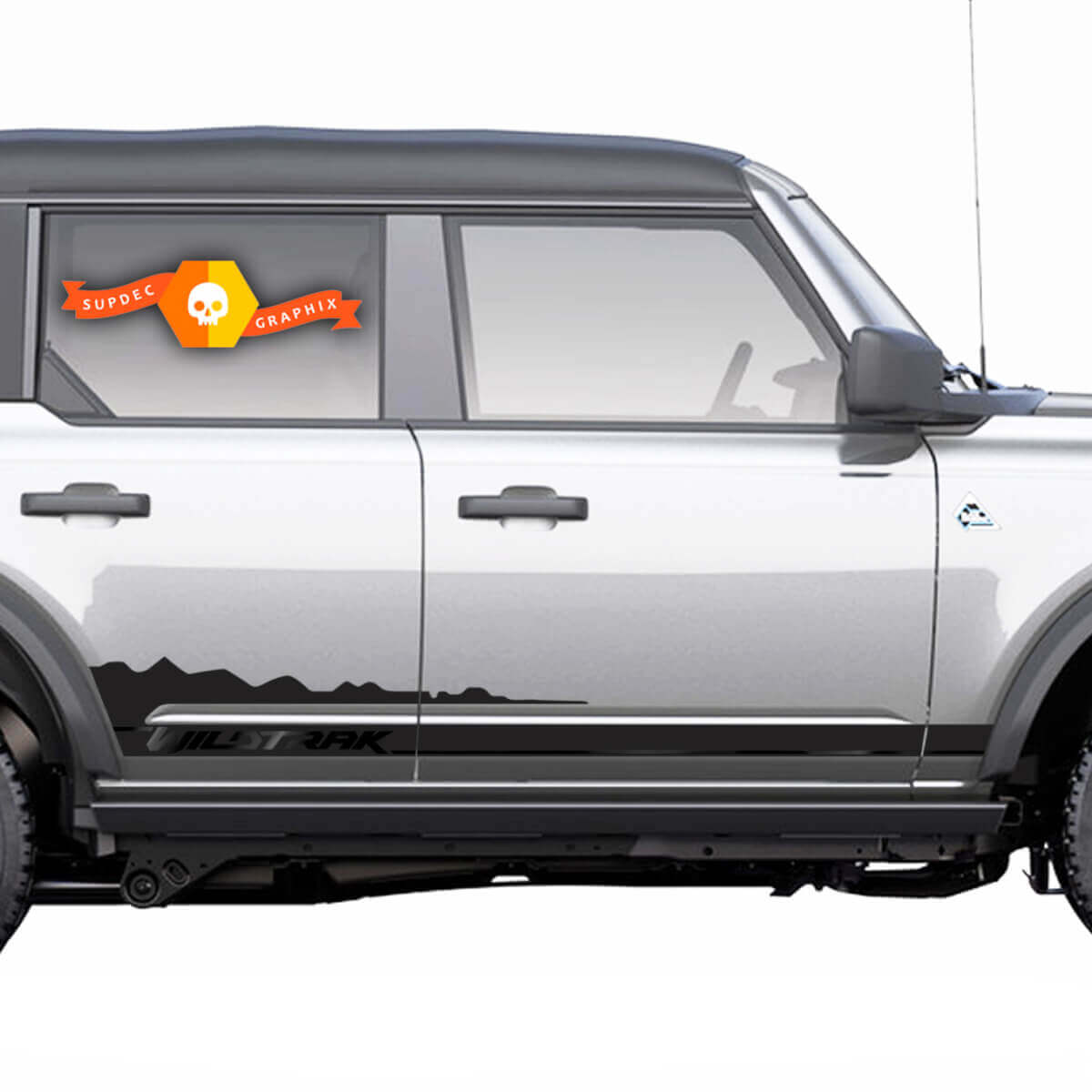 2 New Ford Bronco Wildtrak Mountains Decalcomania in vinile Pannello basculante Adesivo a strisce per Ford Bronco 2 porte 4 porte
