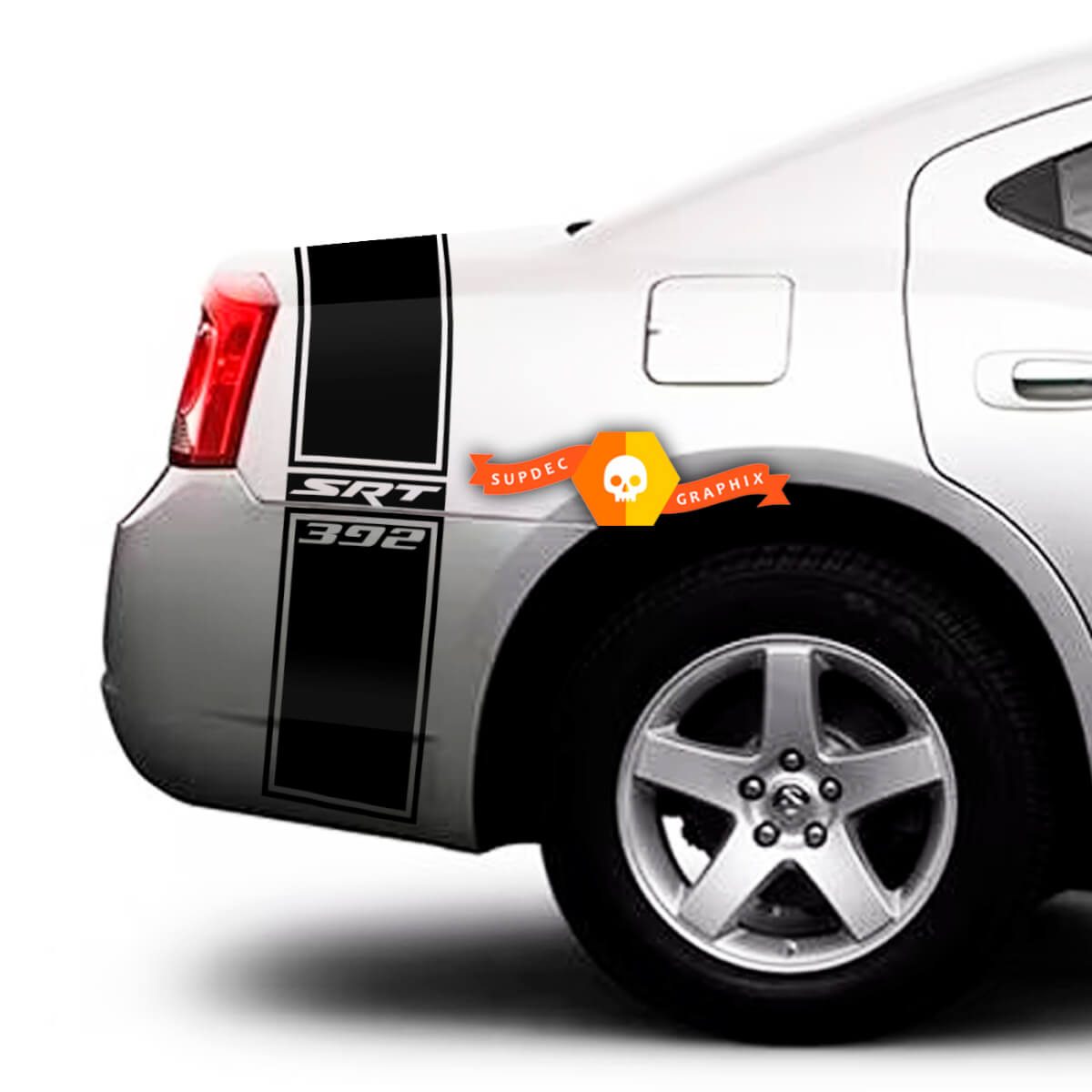 Dodge Charger SRT 392 2009 - 2015 Trunk Band Stripe Trim Decal Sticker Kit grafico completo
