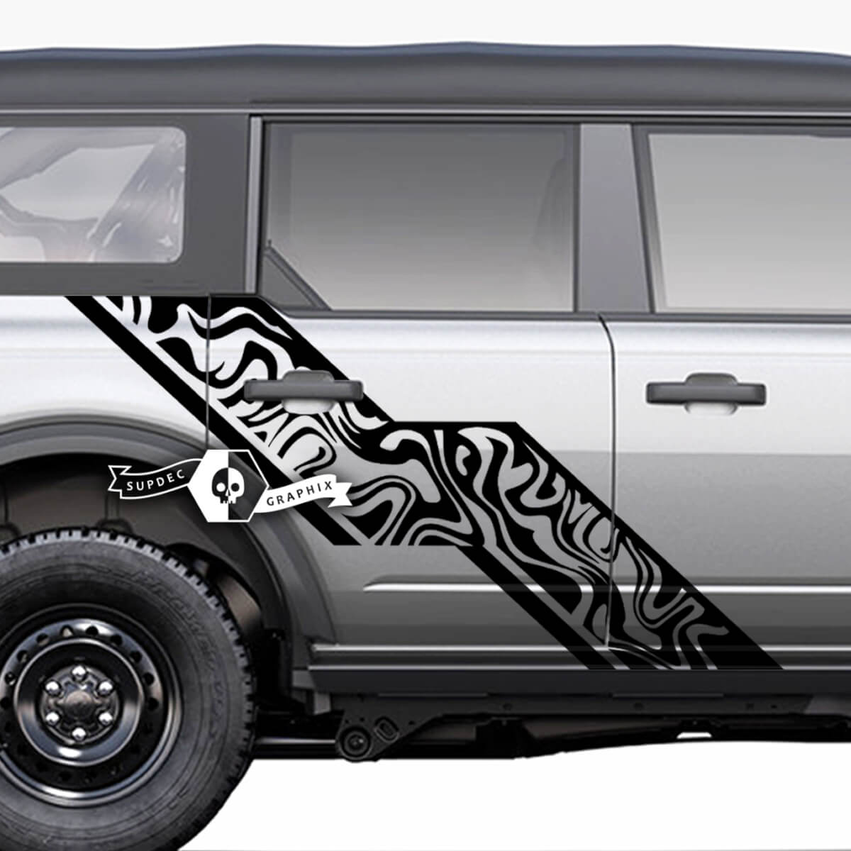 Coppia di Porte Porte Laterali Grafica Splash Decalcomanie Adesivi per Ford Bronco 20212022 2023
