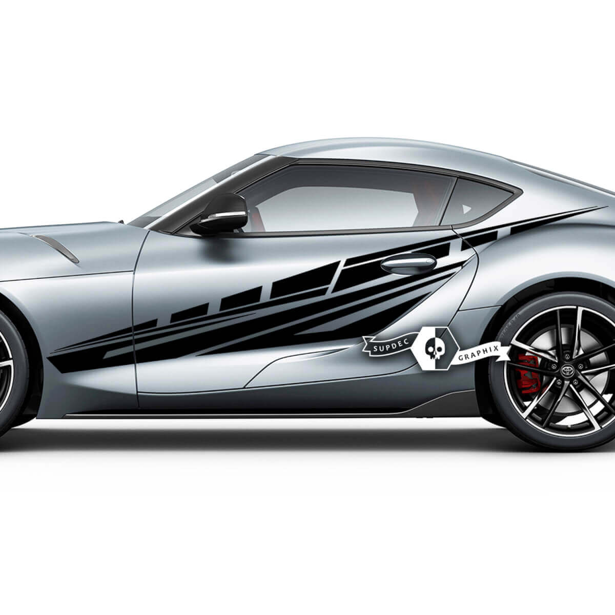 Toyota Supra MKV A90 A91 Adesivi per decalcomanie grafiche da corsa astratte laterali per porte 2
