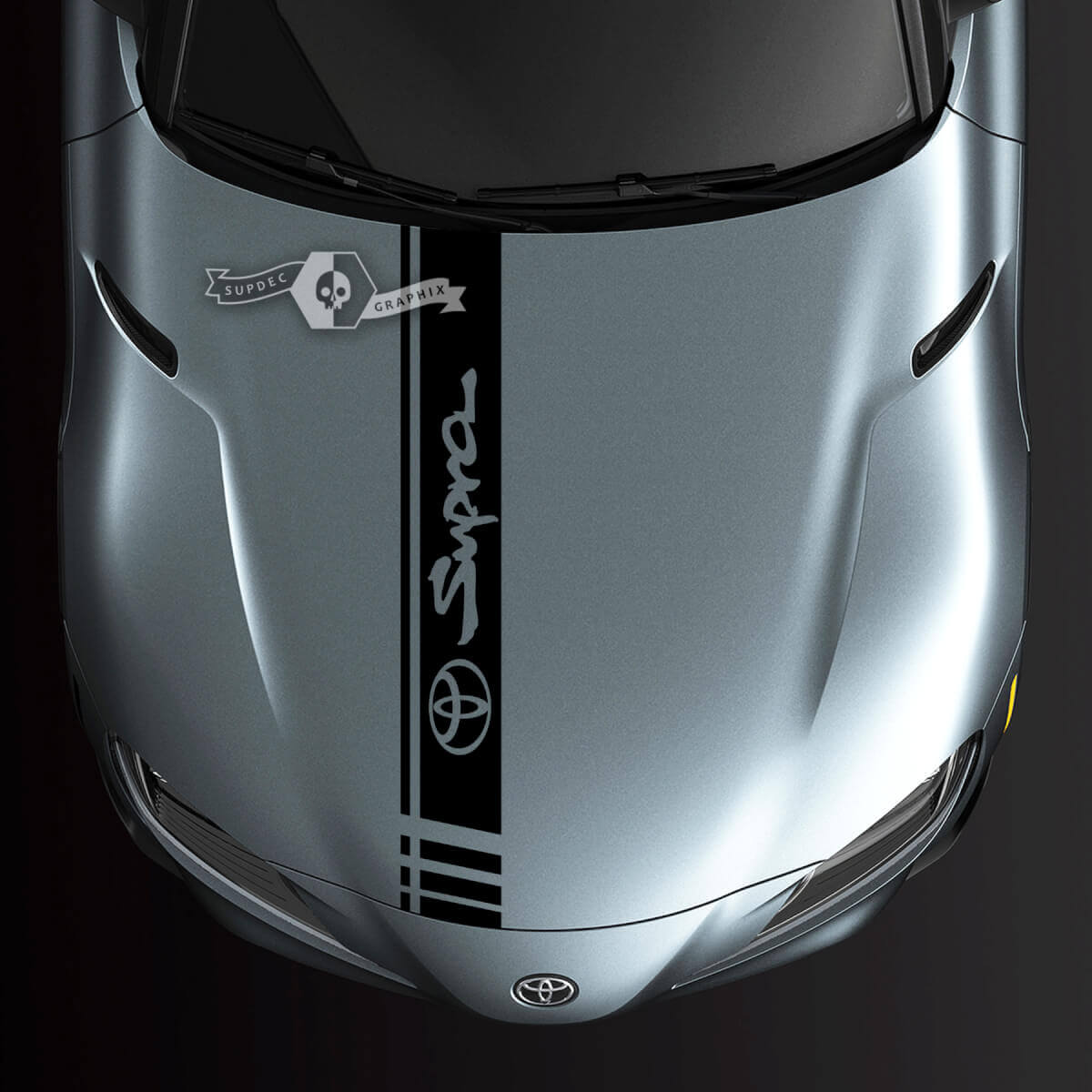 Adesivo decalcomania grafica Toyota Supra MK V A90 A91 per cofano Racing Stripe
