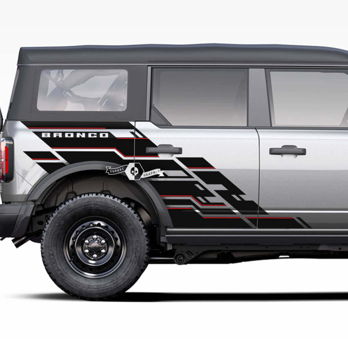 Adesivi decorativi geometrici parafango porta laterale e cassone 3 per Musclecar horse