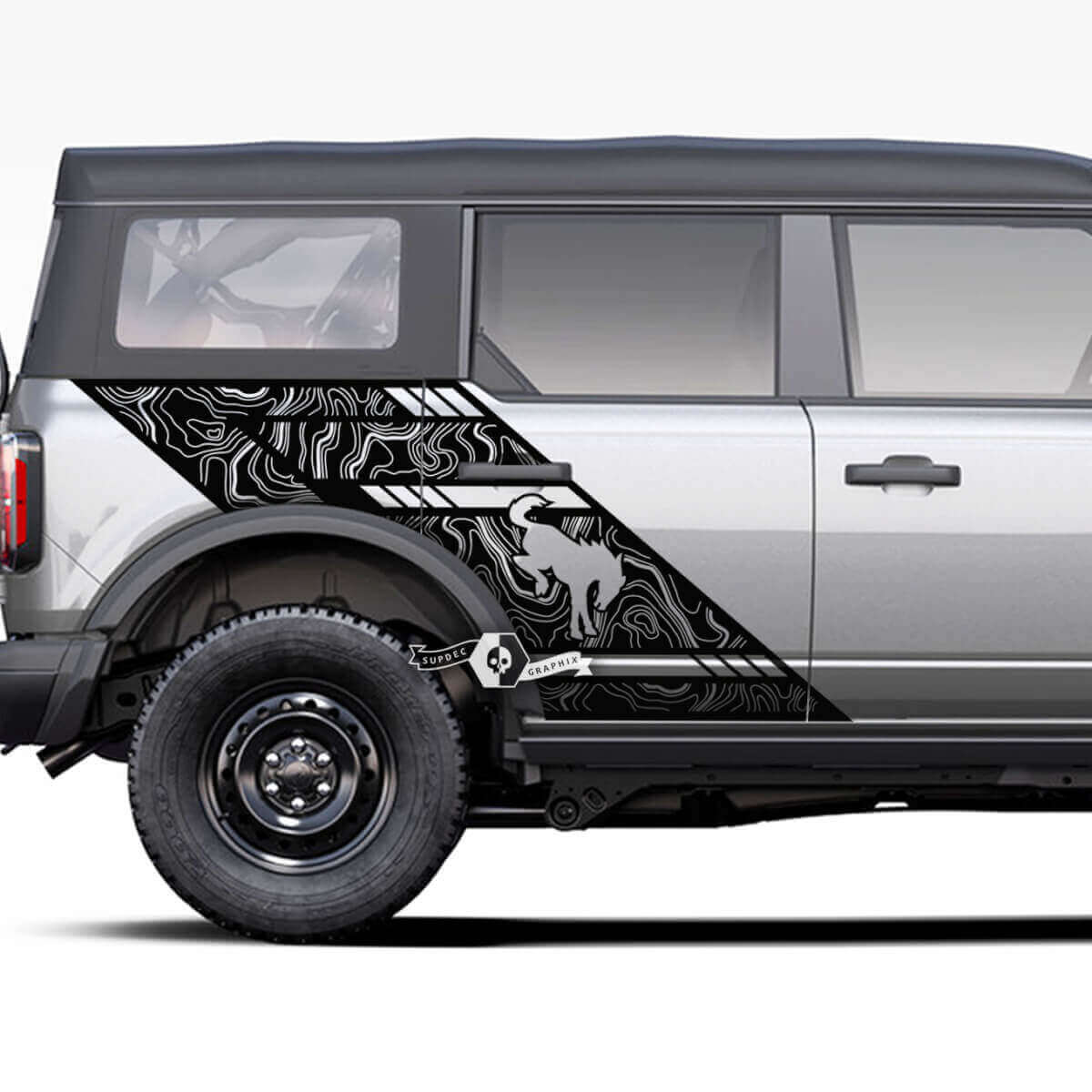 Porte Fender laterale Musclecar horse Logo Grafico Decals Splash Adesivi Fender
