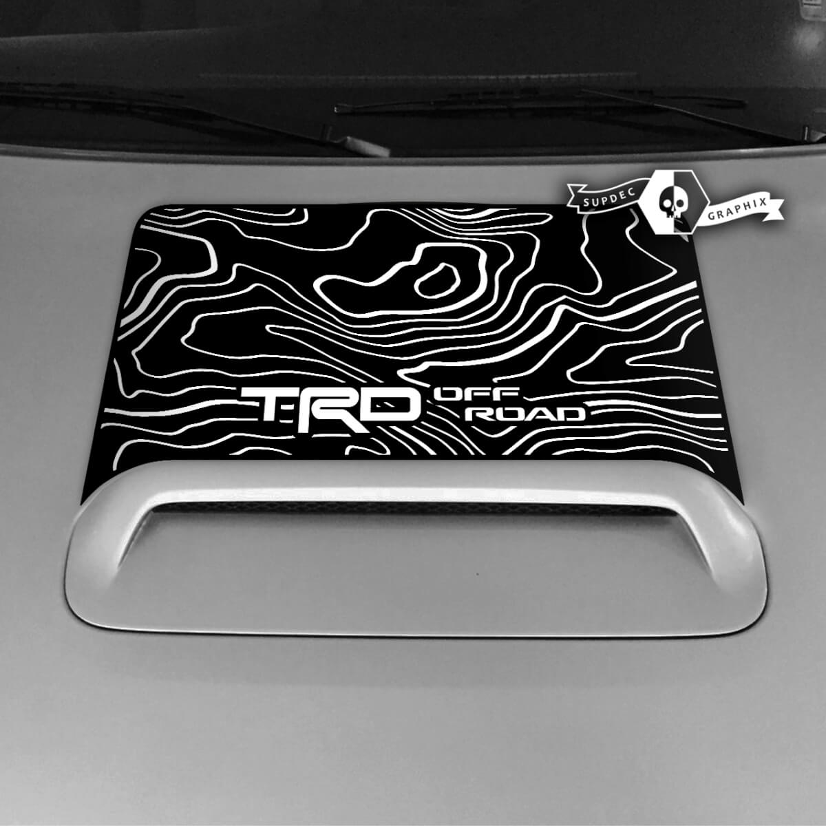 Toyota 4runner TRD Hood Scoop adesivo decalcomania grafica mappa topografica 2 colori 2020 2021 2022 2023
