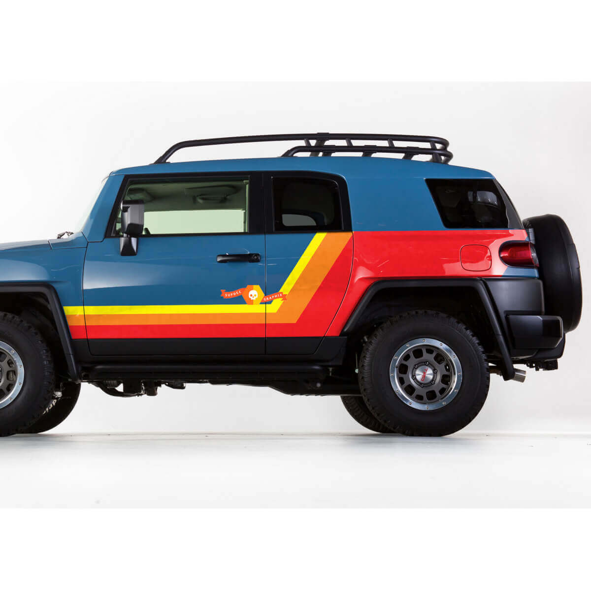 Adesivi in Vinile a Strisce Laterali Stile Vintage Coppia per Toyota FJ Cruiser