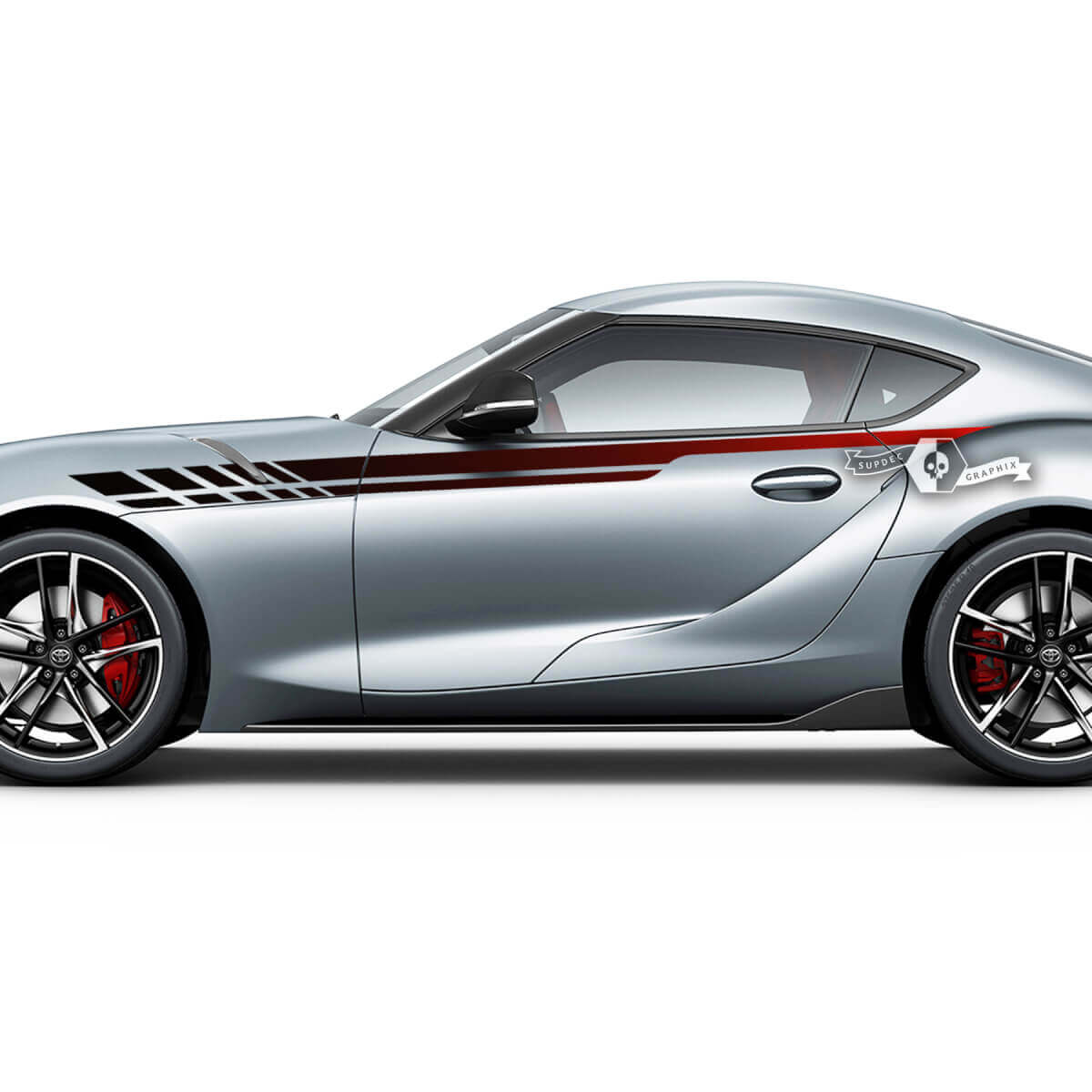 Coppia adesivi per decalcomanie grafiche laterali a strisce sfumate Toyota Supra MKV A90 A91
