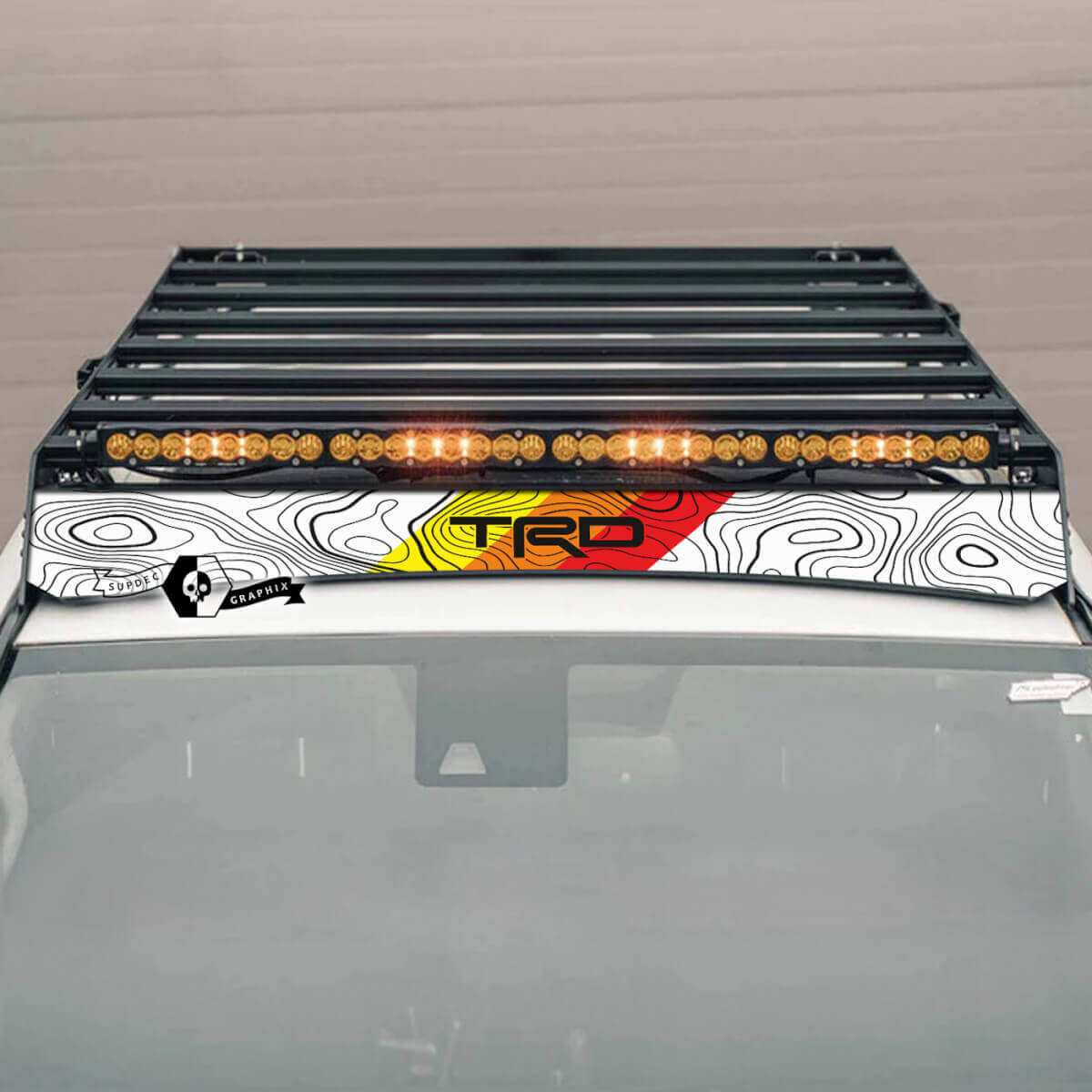 4Runner 2014- 2023+ PORTAPACCHI Mappa topografica Adesivo a strisce per Toyota 4Runner TRD
