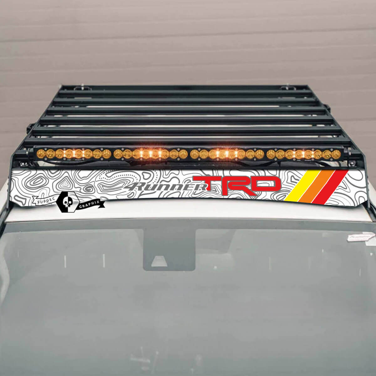 Adesivo in Vinile paraurti tetto Topografico TRD per Toyota 4Runner 2014-2023+