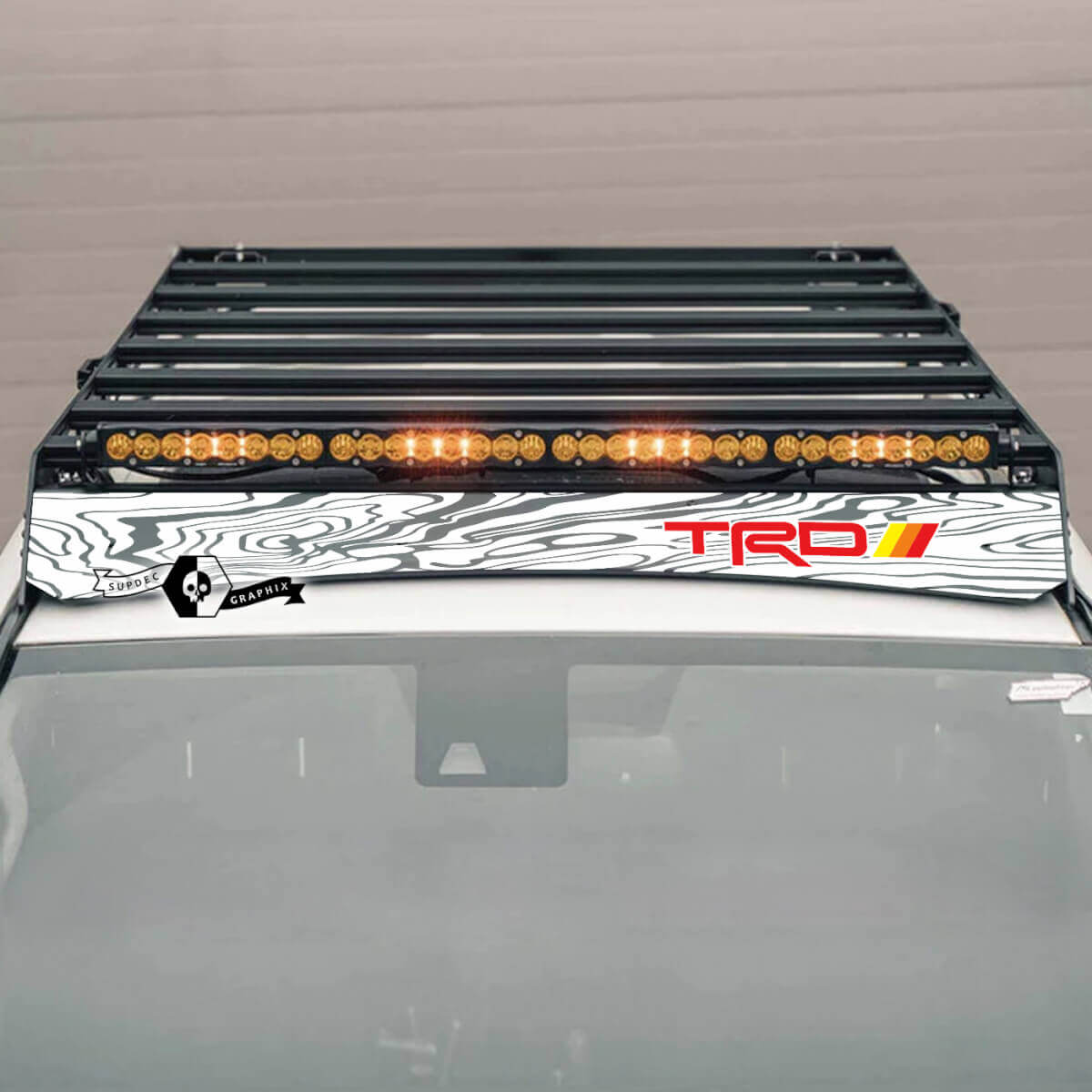 Adesivo in Vinile per Portapacchi da Tetto Stile Topografico TRD per Toyota 4Runner 2014-2023