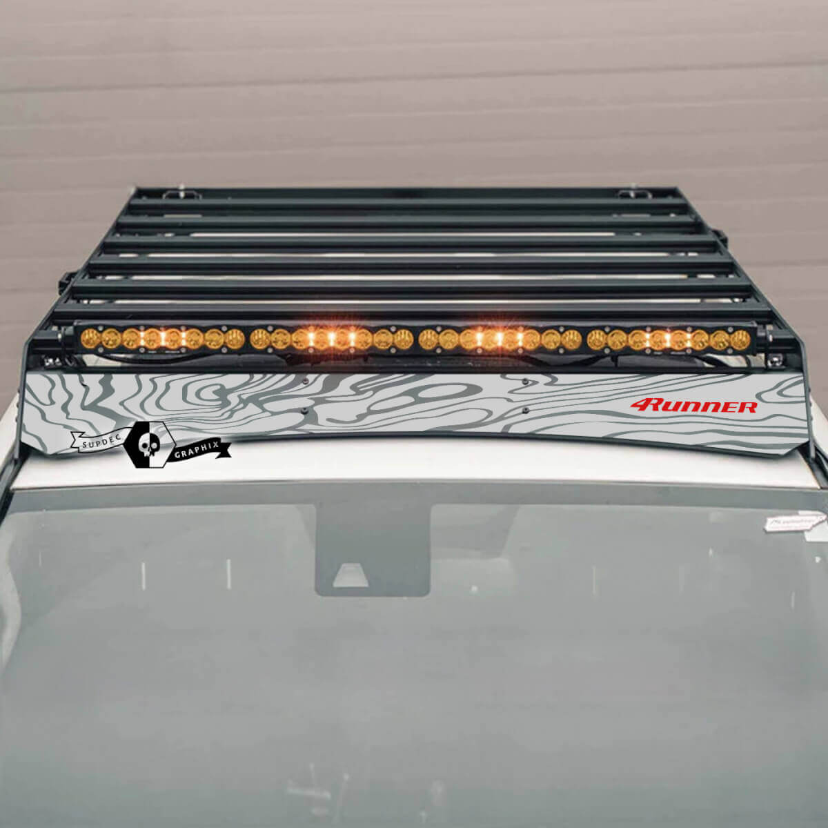 Adesivo in Vinile per Portapacchi Stile Topografico per Toyota 4Runner 2014-2023
