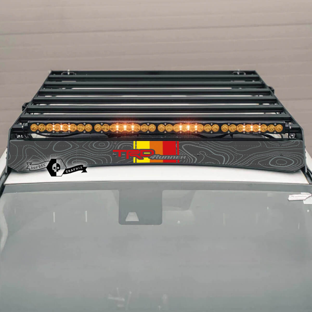 Adesivo in vinile per portapacchi a tetto stile mappa topografica TRD per Toyota 4Runner 2014-2023