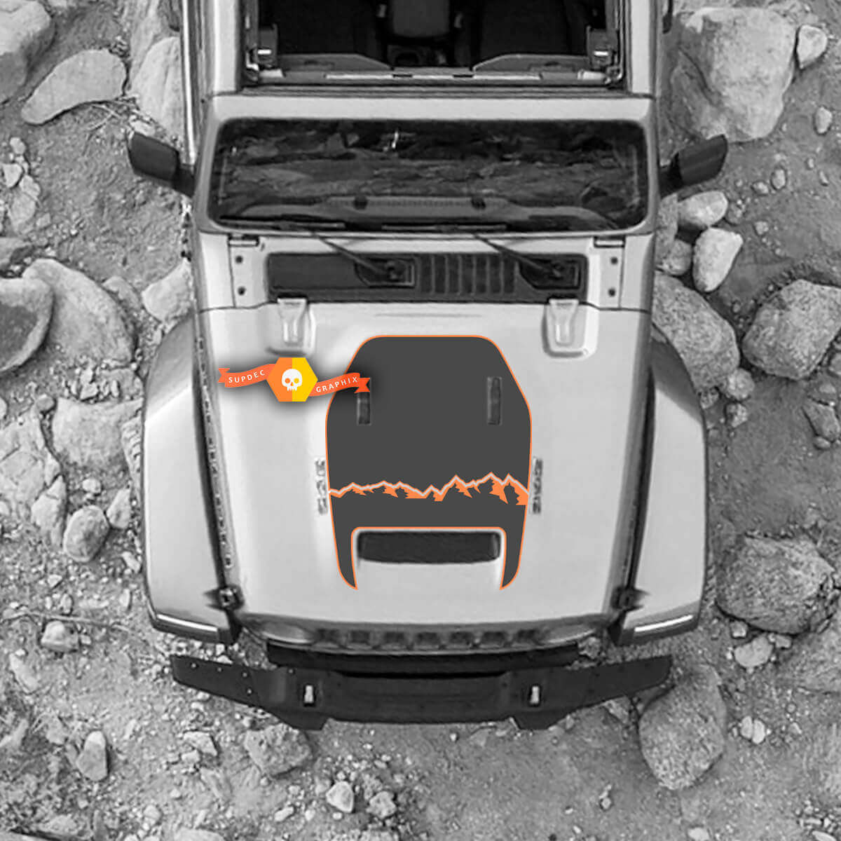 Hood For 2021 2022 2023 Jeep 1941 Edition Wrangler Rubicon Grafica adesiva Vinile SupDec Design
