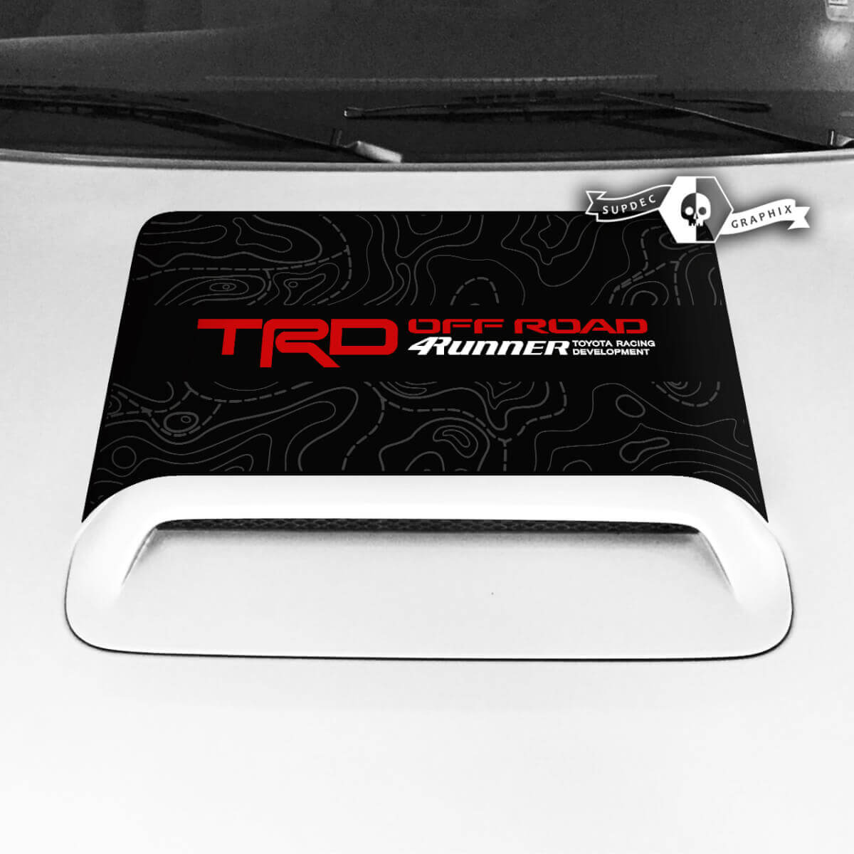 Toyota 4runner TRD Off Road Hood Scoop adesivo grafico mappa topografica 4 colori 2020 2021 2022 2023
