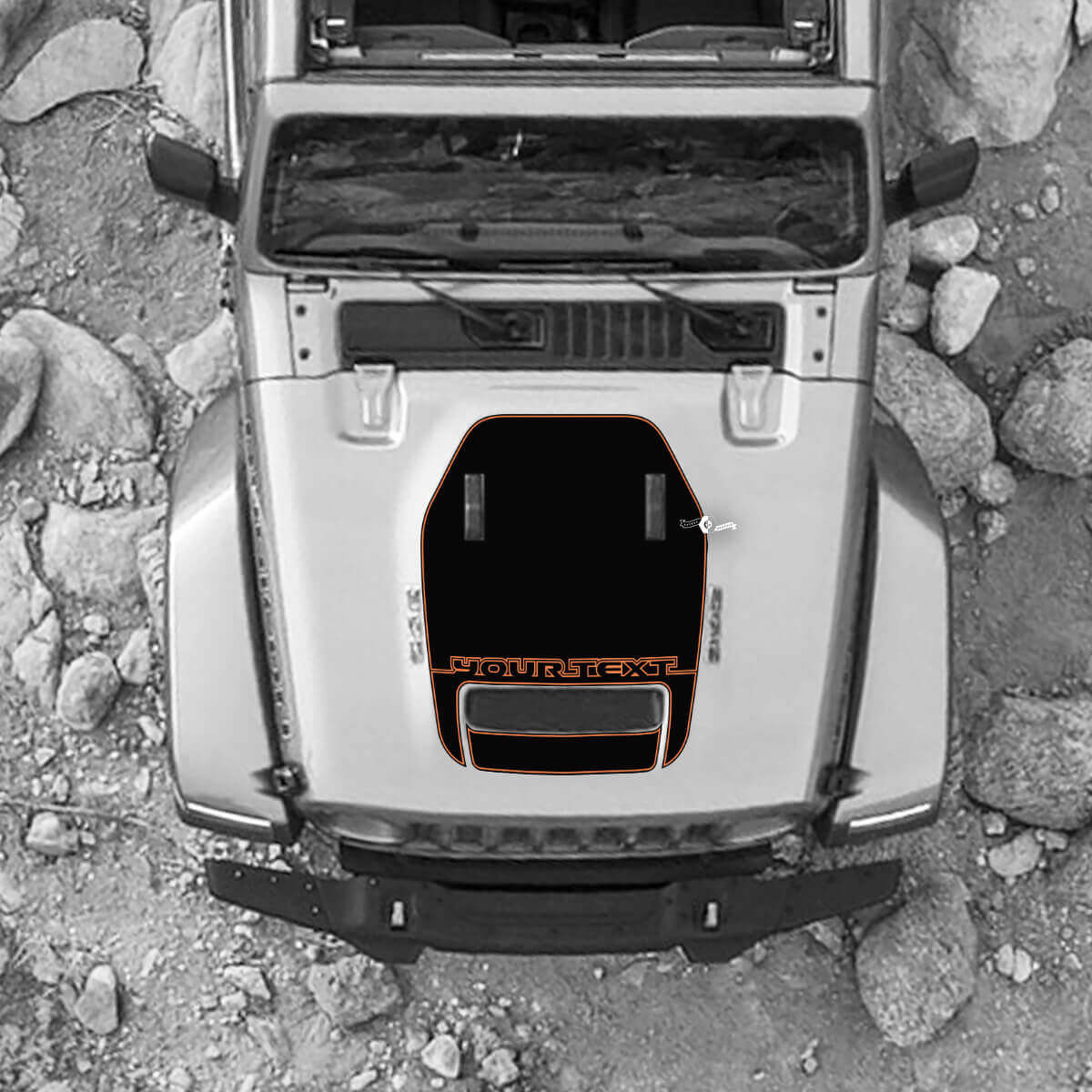 Hood For 2021 2022 2023 Jeep Mountains Wrangler Logo Rubicon Adesivo Grafica Vinile SupDec Design 2 Colori
