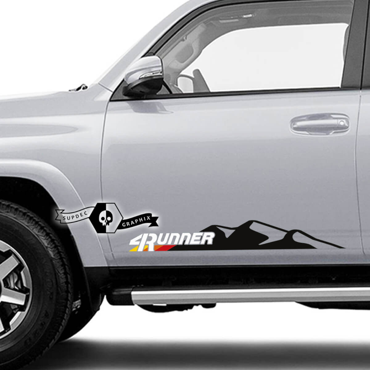 2 x 4Runner 2023 Adesivi per decalcomanie da montagna in vinile per porte laterali per Toyota 4Runner TRD 2 colori
