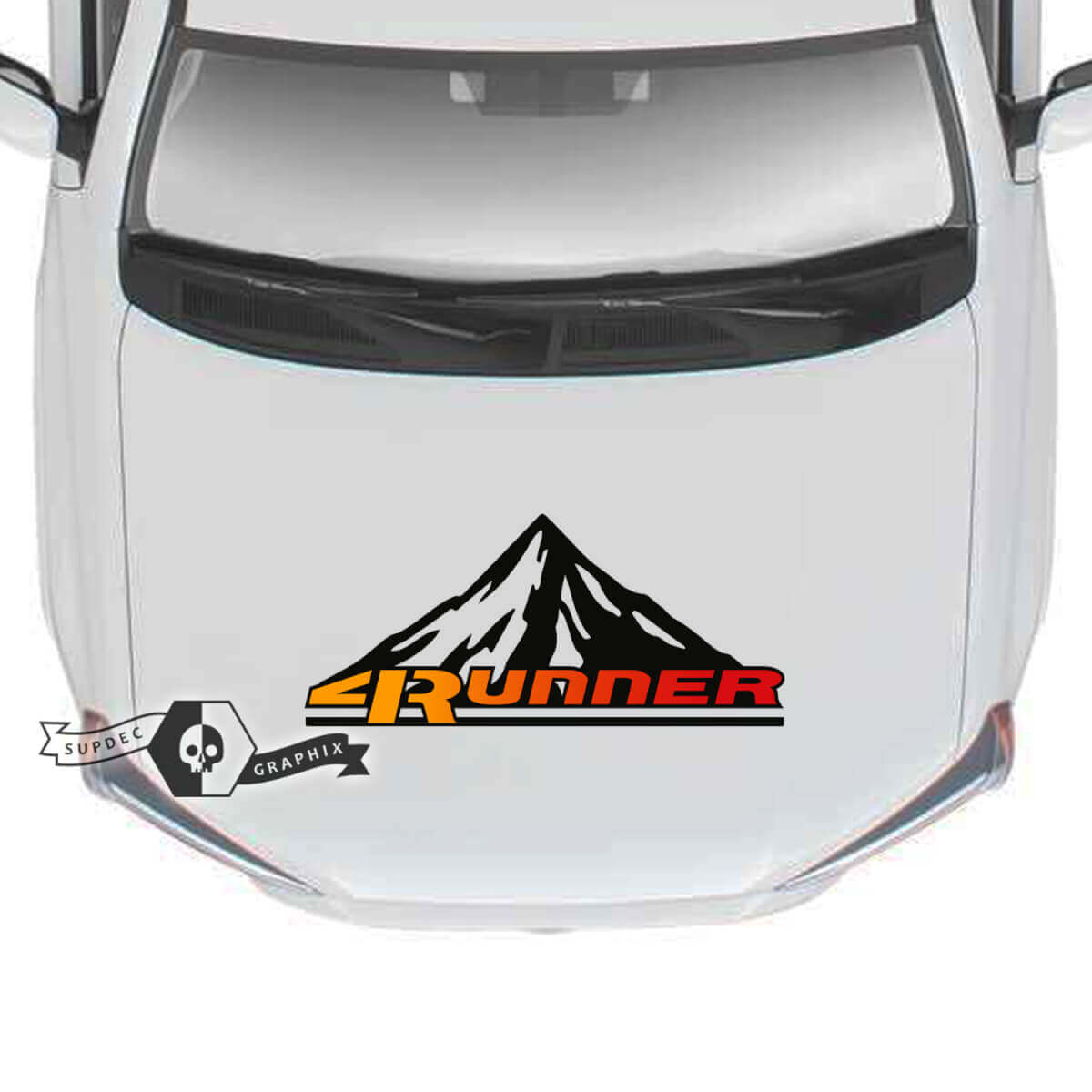 Hood 4Runner 2023 Old School Sunset Vinile Montagne Foresta Decalcomanie Adesivi per Toyota 4Runner TRD
