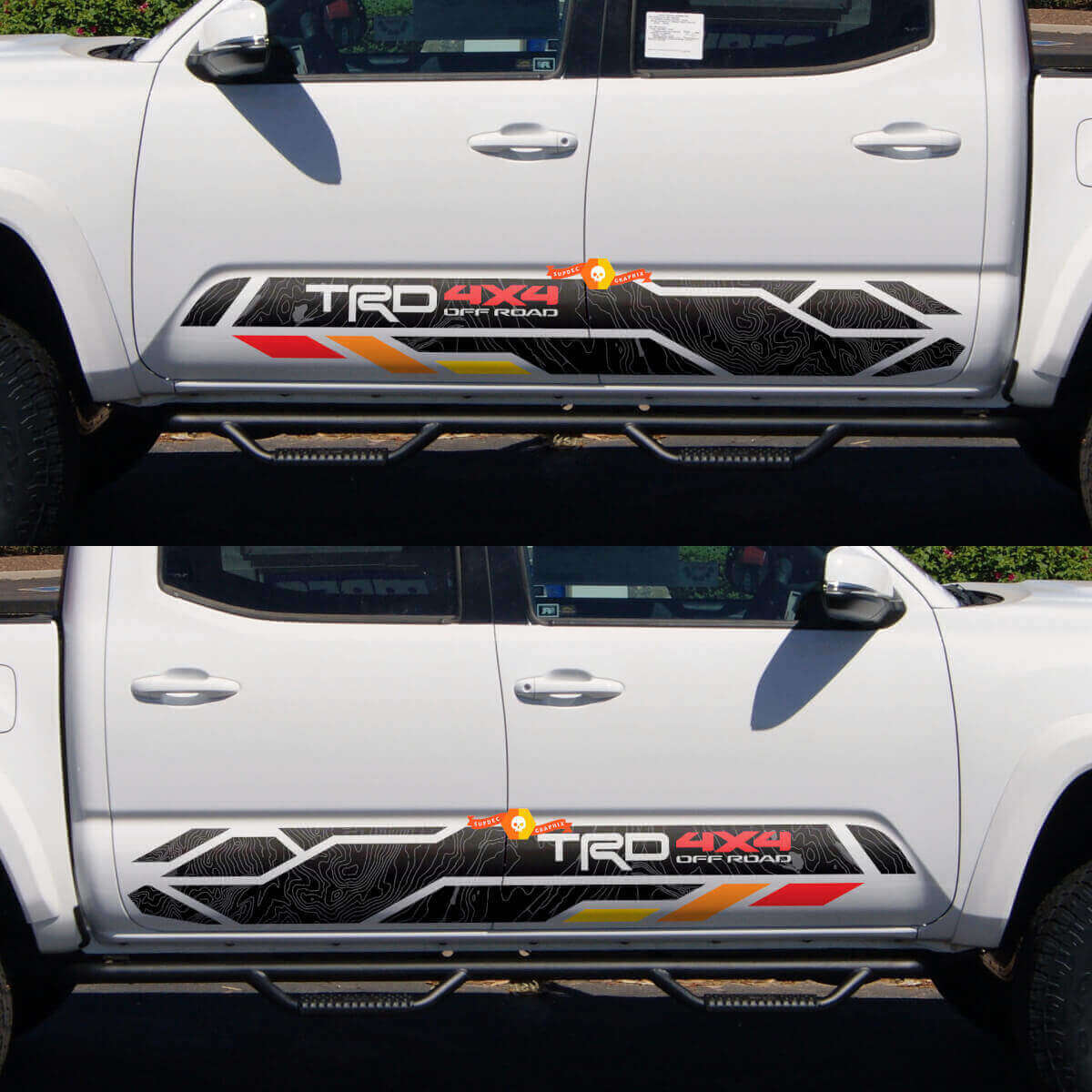 Adesivo Vinilico Laterale Topografico TRD 4x4 Off Road per Toyota Tacoma 2005-2020