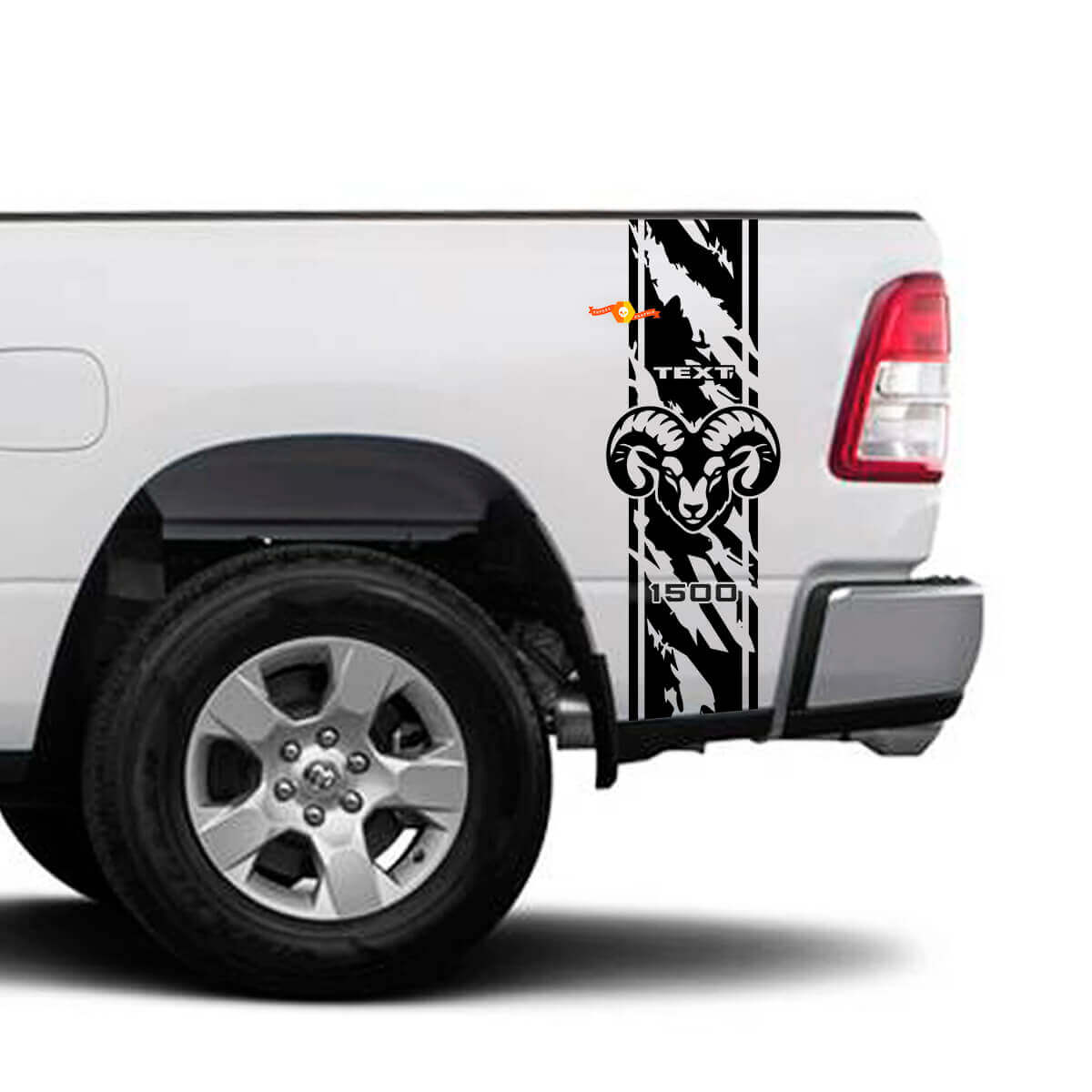 Adesivo in Vinile a Strisce in Stile Hemi Usurato per il Fianco del Cassone Dodge Ram 1500