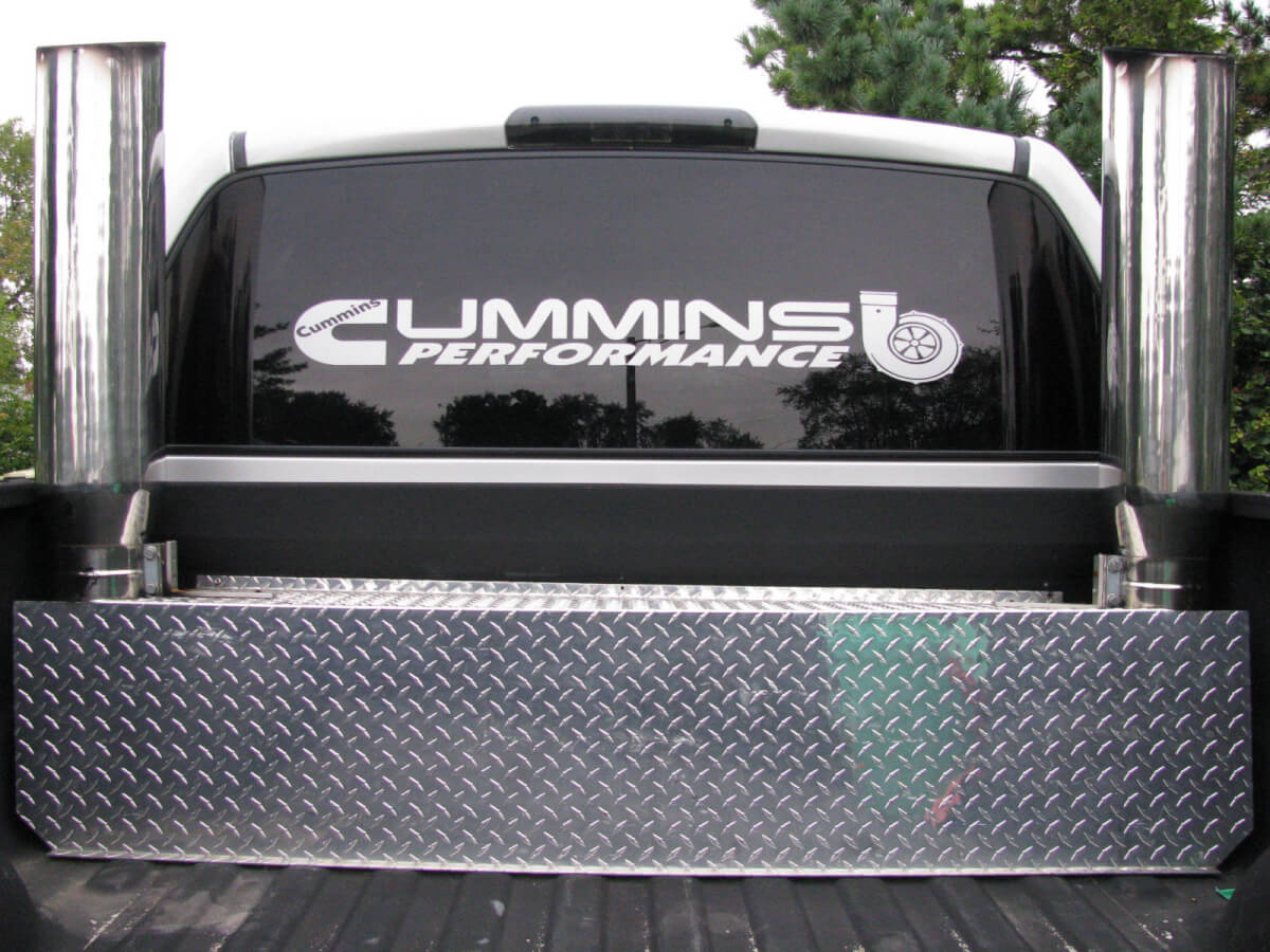 Adesivo in Vinile Performance per Finestrino Posteriore Cummins per Camion Dodge Ram