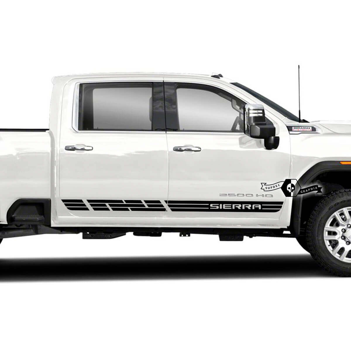 Kit di Adesivi in Vinile a Strisce Lettere Sierra per Porta Laterale per GMC Sierra 2500HD 2022