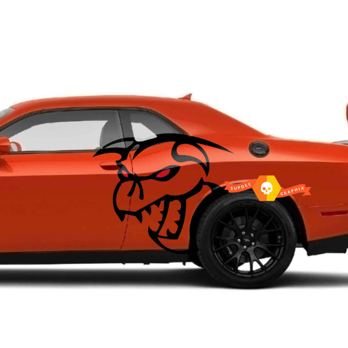 Kit di Adesivi in Vinile per Parafango Stile Hellcat Demon per Dodge Challenger Charger