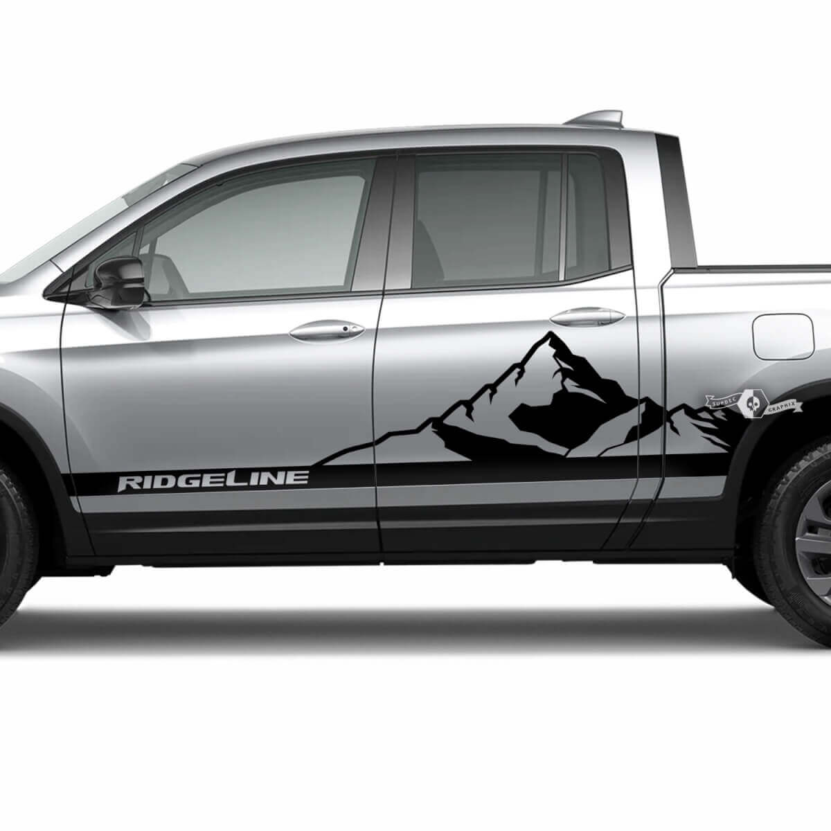 Coppia 2023 Honda Ridgeline Mountains Vinyl Body Door Decal Sticker Graphics

