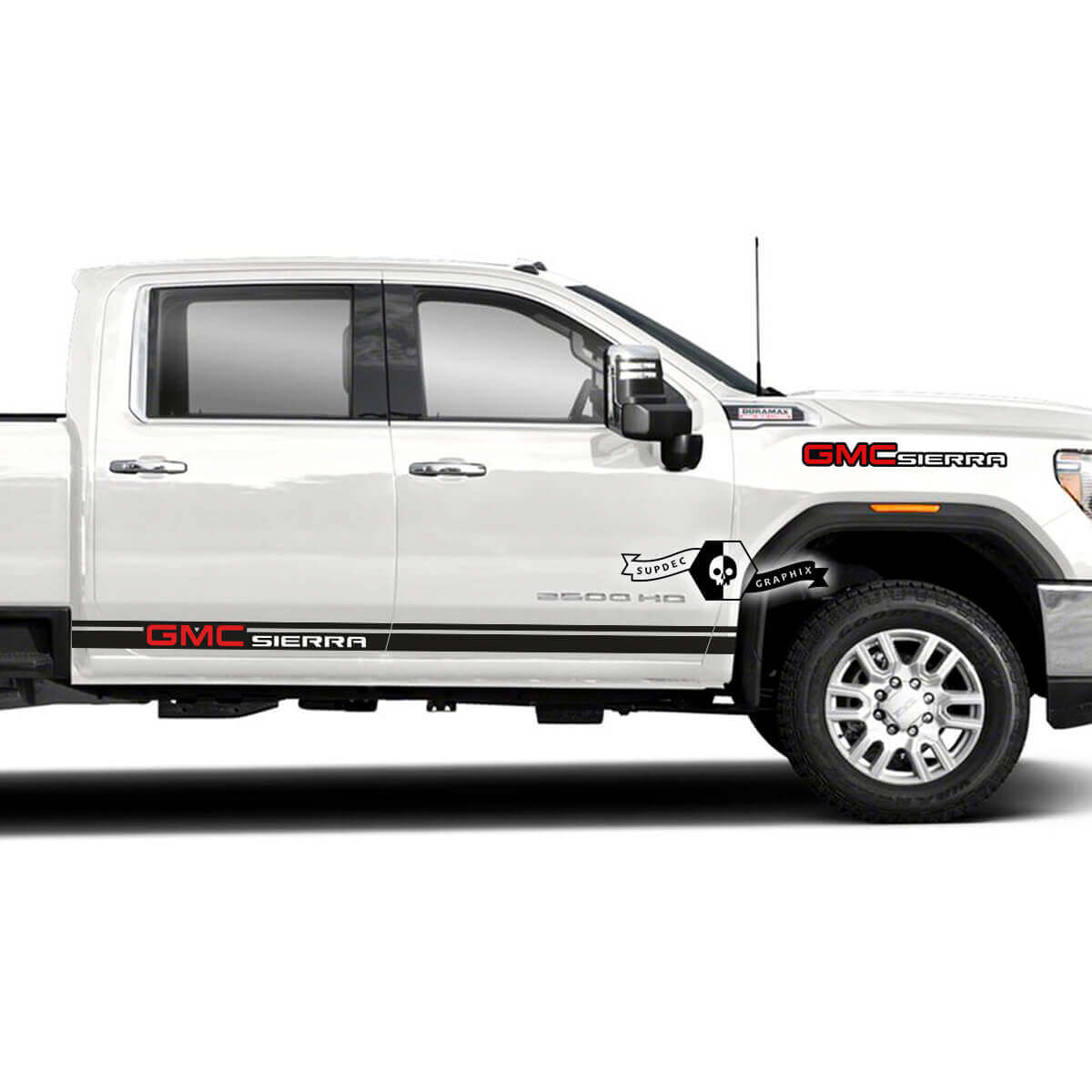 Adesivo in Vinile con Scritta a Strisce Laterali per GMC Sierra