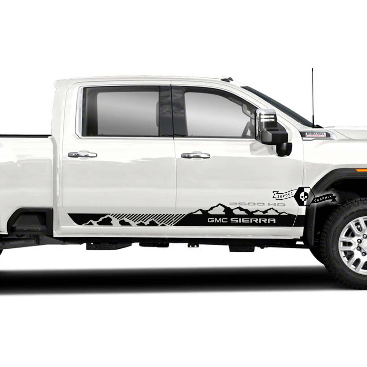 Kit Adesivi in Vinile Strisce Laterali Mountain Style per GMC Sierra 2500HD 2022-23