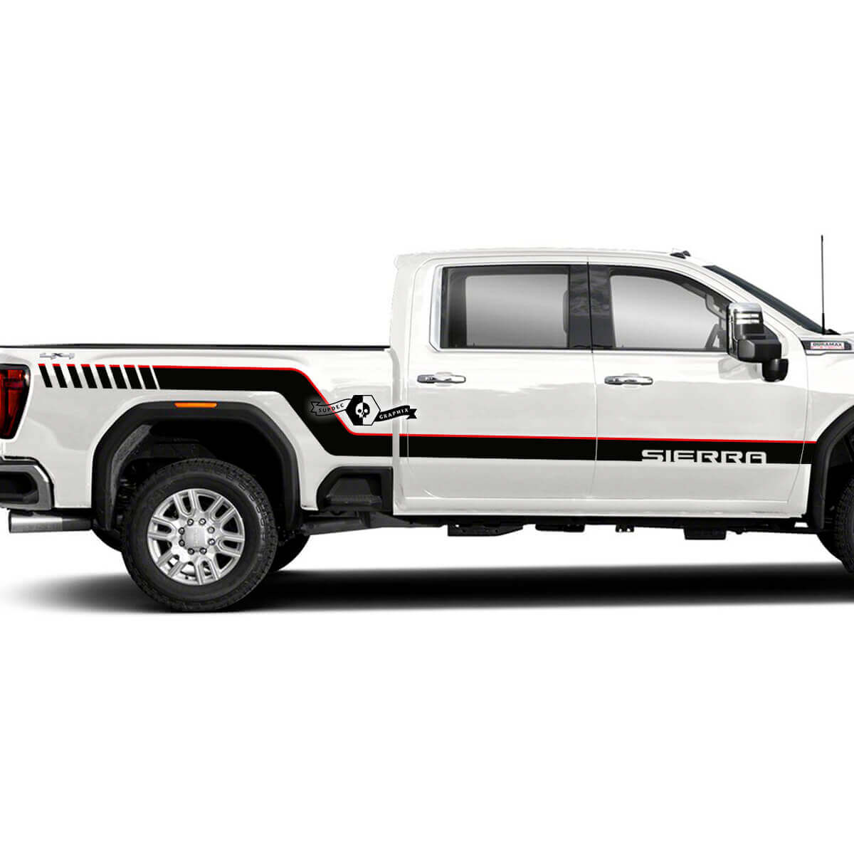 Kit di Adesivi in Vinile con Strisce Laterali Curve Sierra per GMC Sierra 2500HD 2022