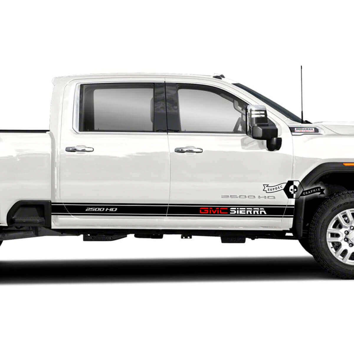 Kit di Adesivi in Vinile con Lettering del Marchio e Strisce Laterali per GMC Sierra 2500HD 2022