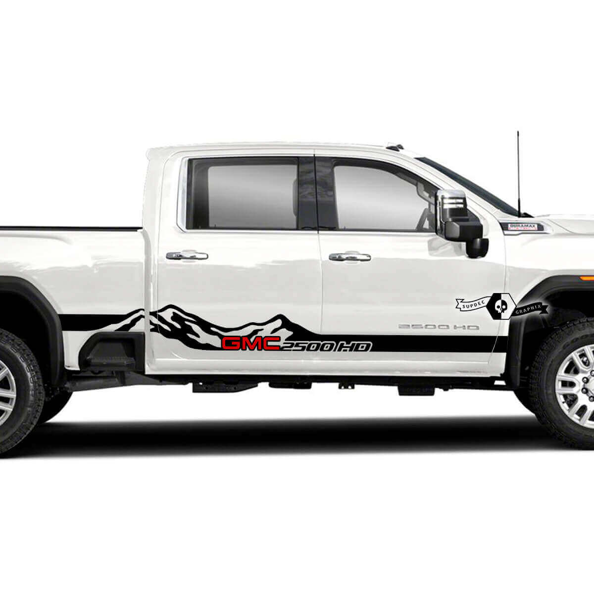 Adesivo in Vinile con Strisce Laterali Stile Montagna per GMC Sierra 2500HD 2022