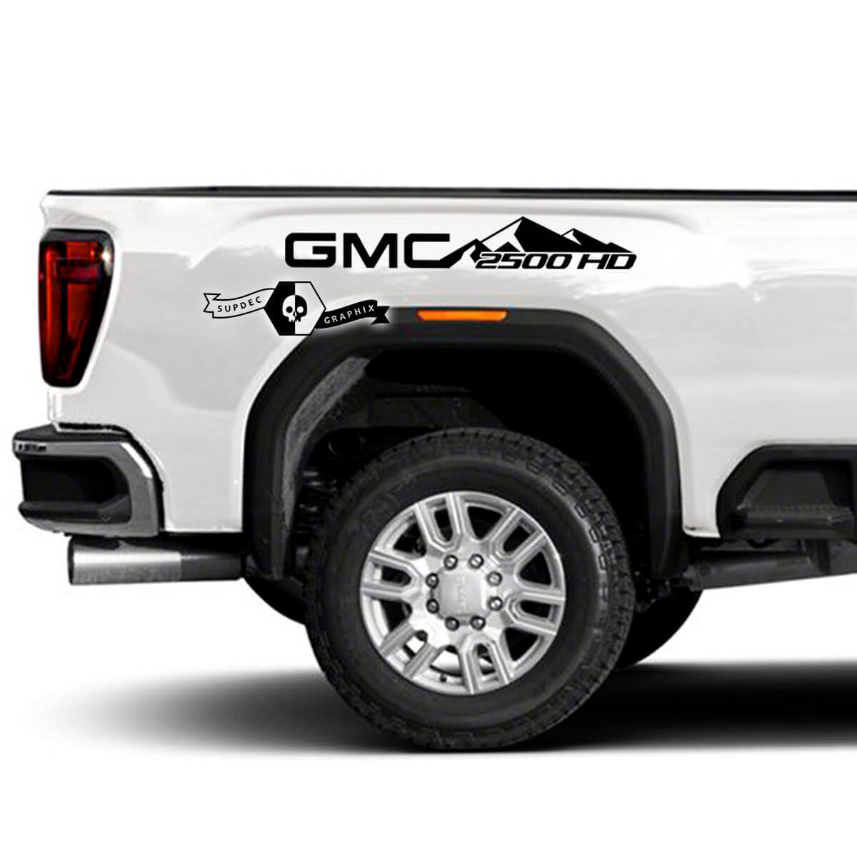 Set di Adesivi in Vinile Stile Montagna con Logo GMC per Pianale GMC Sierra 2500HD 2022-23
