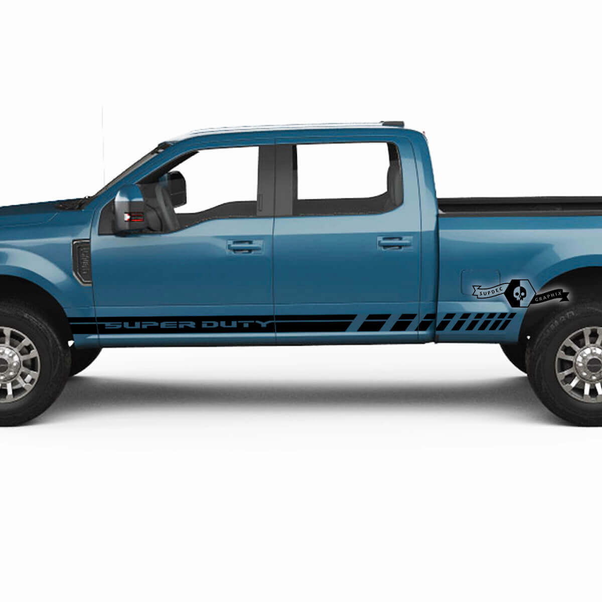 Coppia Musclecar Super Duty 2023 Rocker Panel Stripes Body Door Lines Decalcomanie Adesivi laterali Logo Grafica Vinile
